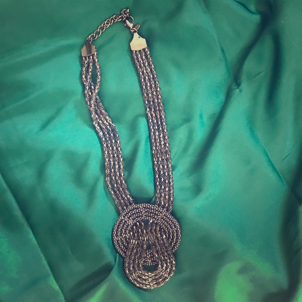 Black Express Braided Statement necklace